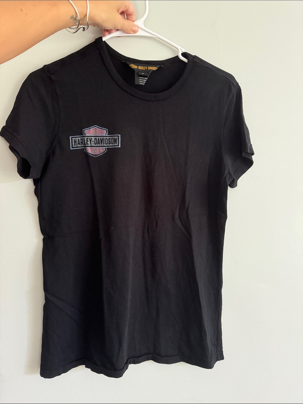 Harley-Davidson Black Short Sleeve Tee with Small Chest Logo